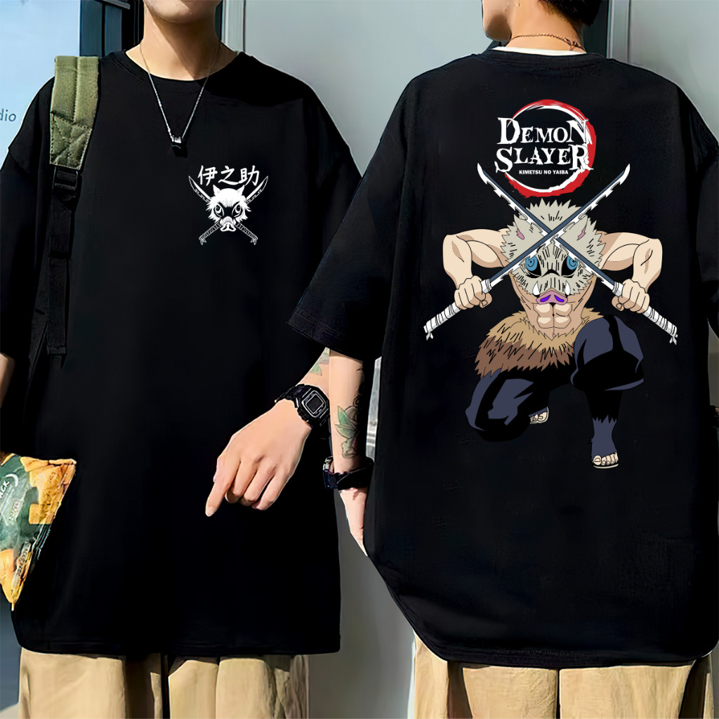 Camiseta Oversized Anime Estampada Lançamento filme Demon Slayer Unissex 100% Algodão