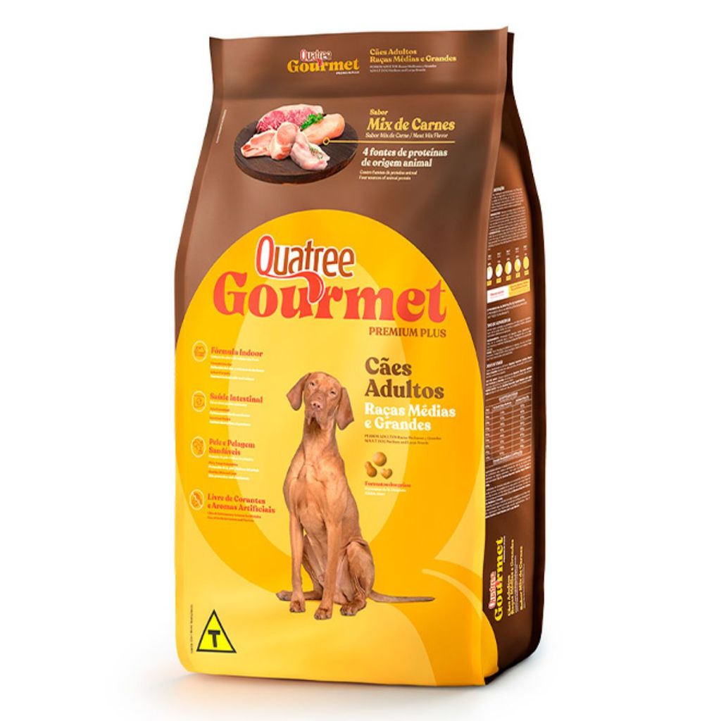 Ração Quatree Gourmet Cães Adultos Raças Médias Grandes 20kg