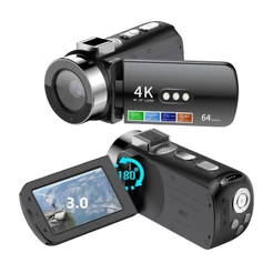 Câmera de vídeo digital portátil 4k, 16mp, tela lcd de 2,7", zoom digital de 16x