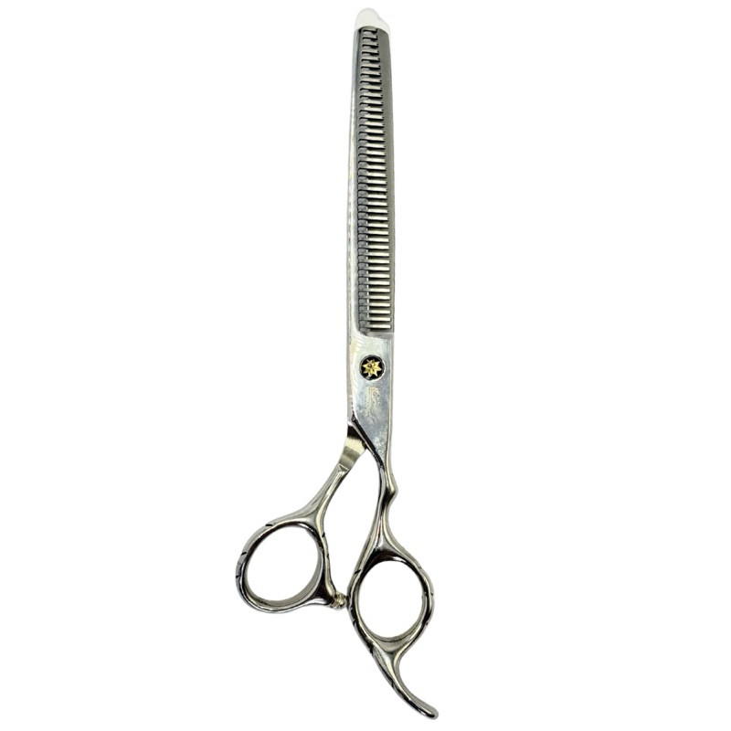 Tesoura Desbaste Profissional 7.0 Prata Umi Aço Inox | Tesoura Dentada Barbeiro Cabeleireiro Desfiar Cabelo Salão Alta