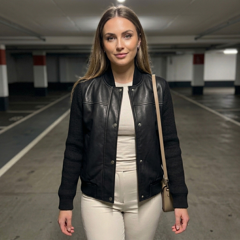 Jaqueta Feminina Casaco De Frio Couro Manga Canelada Moda Premium Slim Bolsos Detalhes Botões Blusa Inverno