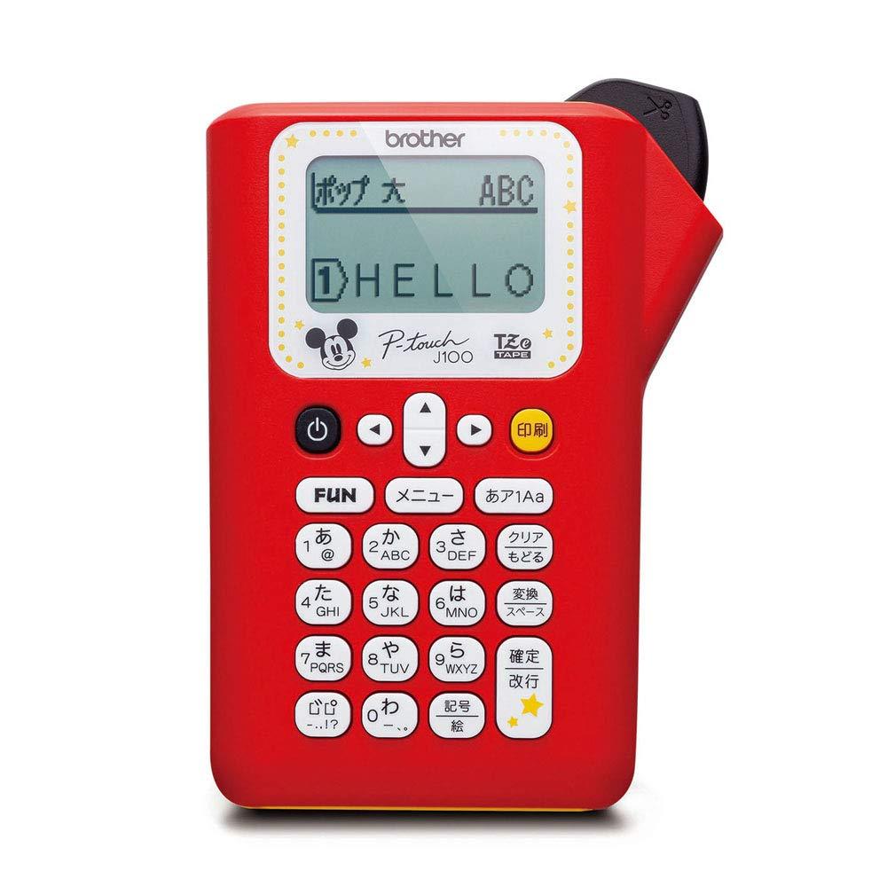 Brother Industries Rotulador P-touch PT-J100MCR Vermelho Mickey (largura de fita 3,5 mm a 12 mm / fitas TZe)【Direct