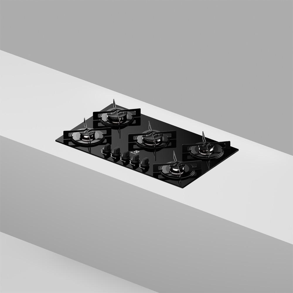 Cooktop 5 Bocas Electrolux Gás Efficient KE5GR Mesa de Vidro Bivolt — imagem 2 de 2