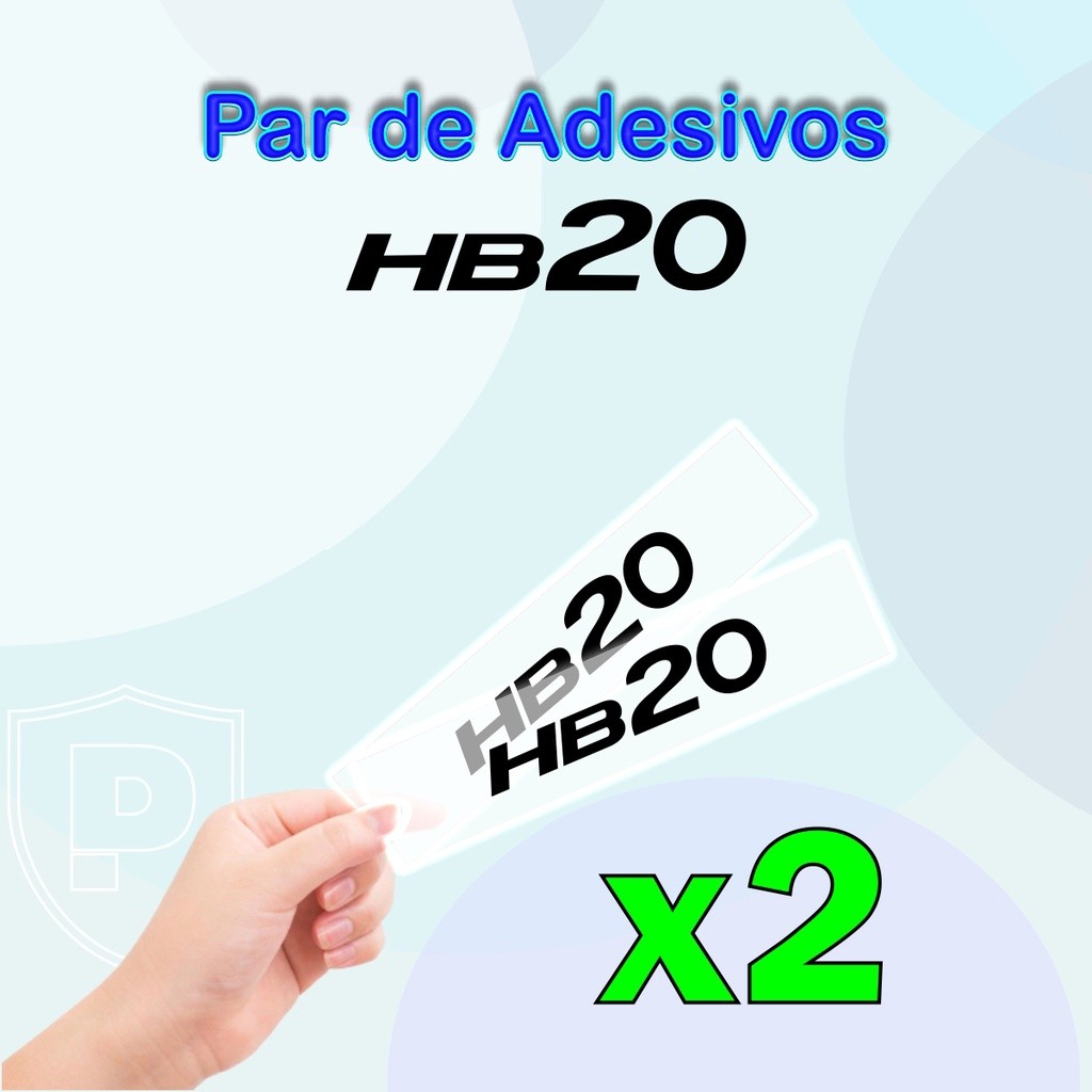 Par De Adesivo Emblema Hb20 Para Friso Lateral, Rack de Teto, Etc