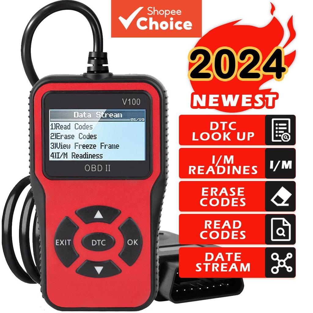 Scanner Diagnóstico de Carro OBD2, Leitor de Códigos de Falha, Testador de Tensão Veicular, Scanner de Códigos de Falha