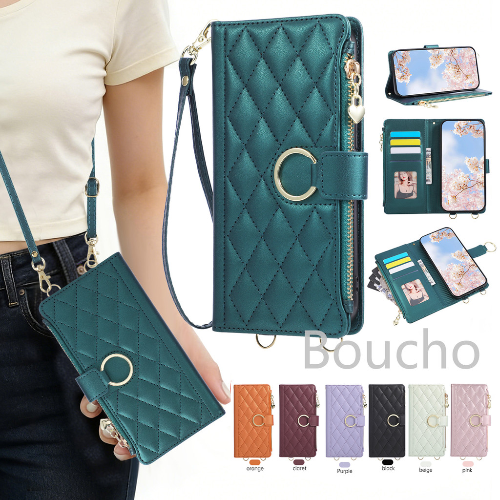 Capa De Telefone De Couro Carteira Com Zíper Para Motorola MOTO edge 70 60 50 Pr