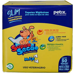 Tapete Higiênico Super Secao Para Cães De Todas As Raças Max Slim Petix com 50Un