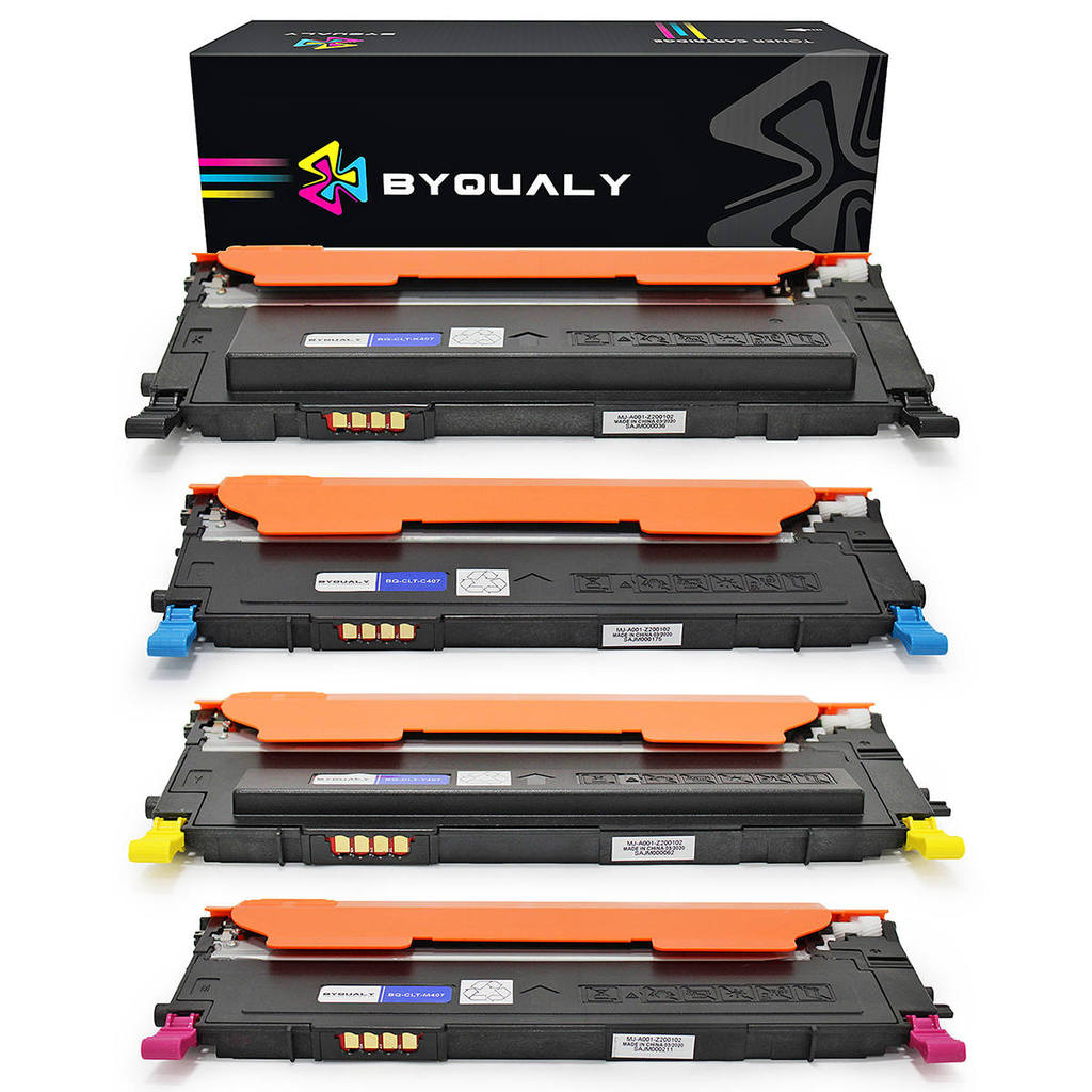 Kit 4 Cores Toner Compatível com CLT-407 407S ByQualy p/ CLX-3285 CLX-3185 CLP-325 CLP-320 3185fn