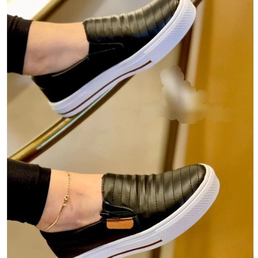 Tenis feminino sapatilha slip on leve macio confortavel casual moderno trabalho escola dia a dia festa promocao Envio Im
