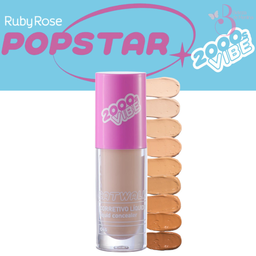 Corretivo Líquido Ruby Rose Catwalk Popstar Alta Cobertura