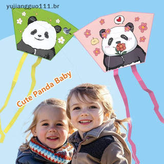 # Novo Primavera Outing Pocket Kite Fácil De Voor 50 Metros Linha Cartoon Panda Wind Kites Viagens Em Família Amigos Jog