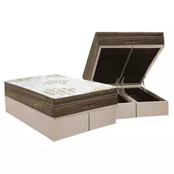 Cama Box Baú CRC King +Colchão Molas Master Pocket Ultra Gel Ortobom -