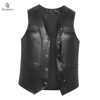 [lzdhuiz3] Jaqueta masculina sem mangas em couro PU para esportes de inverno DY98