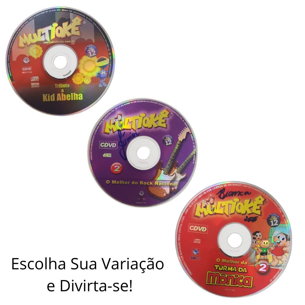 CDVD  Multiokê  Escolha Seu Estilo Tributo a Kid Abelha/O Melhor da Turma da Mônica ou O Melhor do Rock Nacional PÇ1108