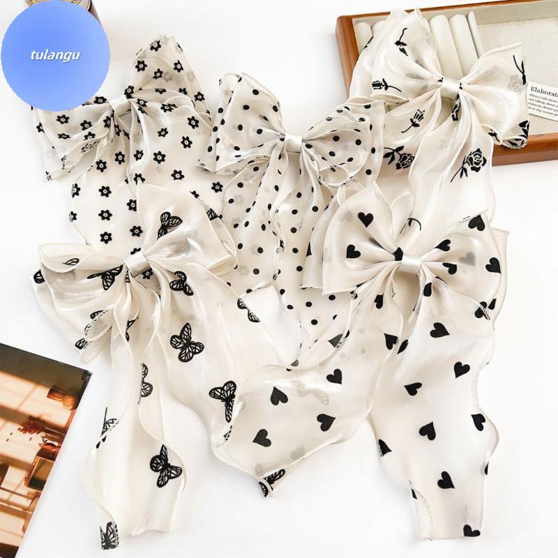 TULANGU Bla Bolinhas Organza Arco Grampo De Cabelo Feminino Fita Fofa Francês Doce Bonito Acessórios Grampos BR