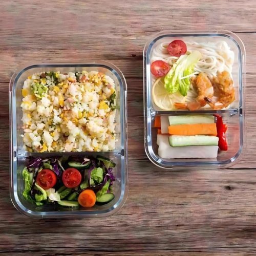 Pote Hermetico Com Divisorias Vidro Transparente 1040ml Organizador Alimentos Conservacao