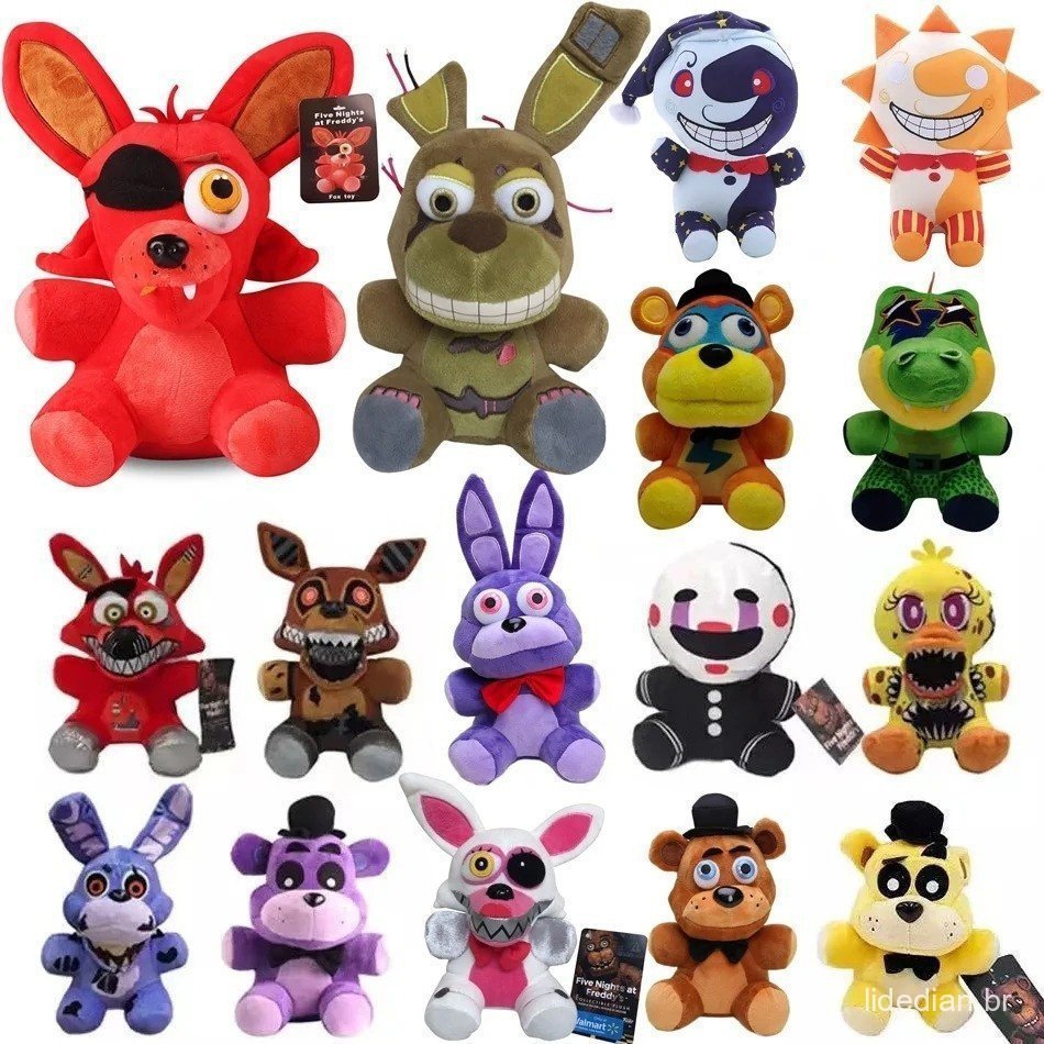 Cinco Noites No Freddy Fnaf Brinquedos De Pelúcia Fofinhos Jogo Doll 18 CM Bonnie Bear Foxy Cartoon Bonecas Rech
