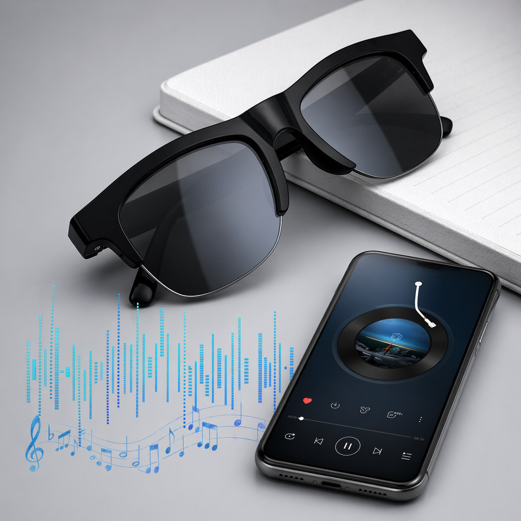 Óculos Smart Bluetooth Esportivo Música Chamada Assistente de Voz AI