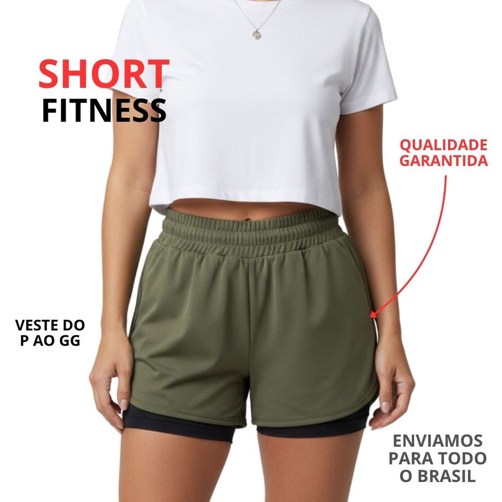  Shorts Fitness Academia Interno Com Bolso Porta Celular Bermuda Feminino Zero Transparência Achei no cafofo
