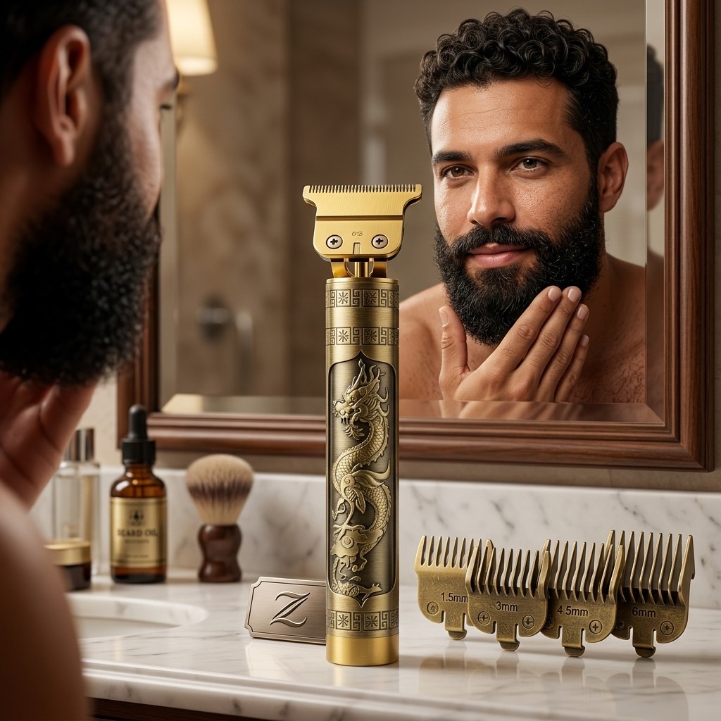 Maquininha de Cortar Cabelo e Fazer Barba Profissional Vintage T9 Sem Fio Prática Envio Imediato