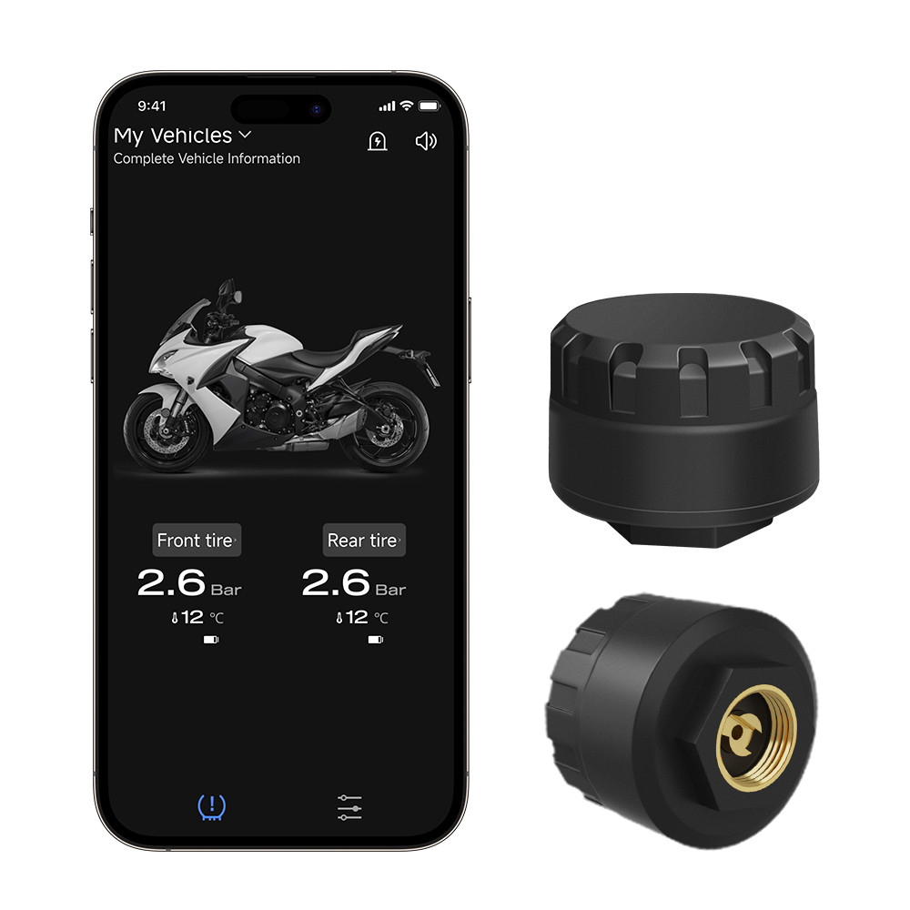 [Monitor de pressão de pneus com aplicativo externo de alta precisão] Monitor de pressão de carro/motocicleta/pneu, Andr