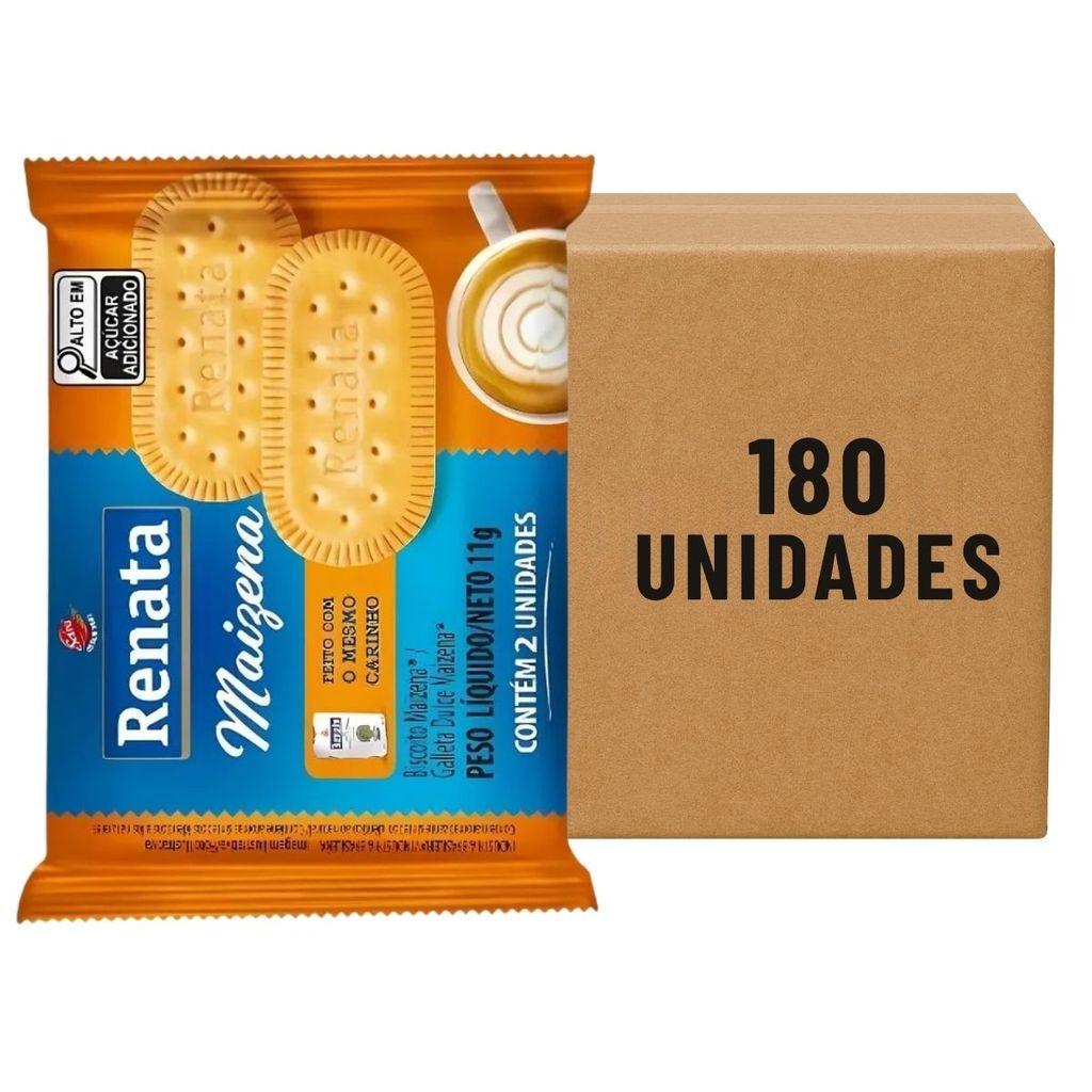 Biscoito Maizena Sachê 11g com 180 Unidades | Renata
