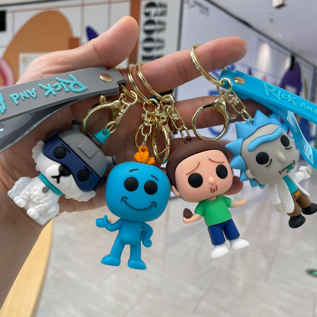 Rick and Morty Chaveiro Rick/ Morty/Mr. Meeseeks/Snowball Action Figure Brinquedos Figura De Ação