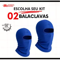 Promoçao 02 Unidades Máscara Azul Balaclava touca Ninja Moto Proteção UV Térmica Leve Respirável Esportiva