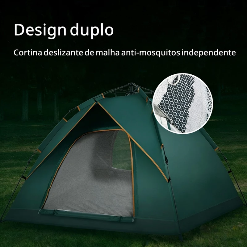 Barraca de Camping Automática 3-4 Pessoas Prova d'Água 200×200×135cm — foto 6