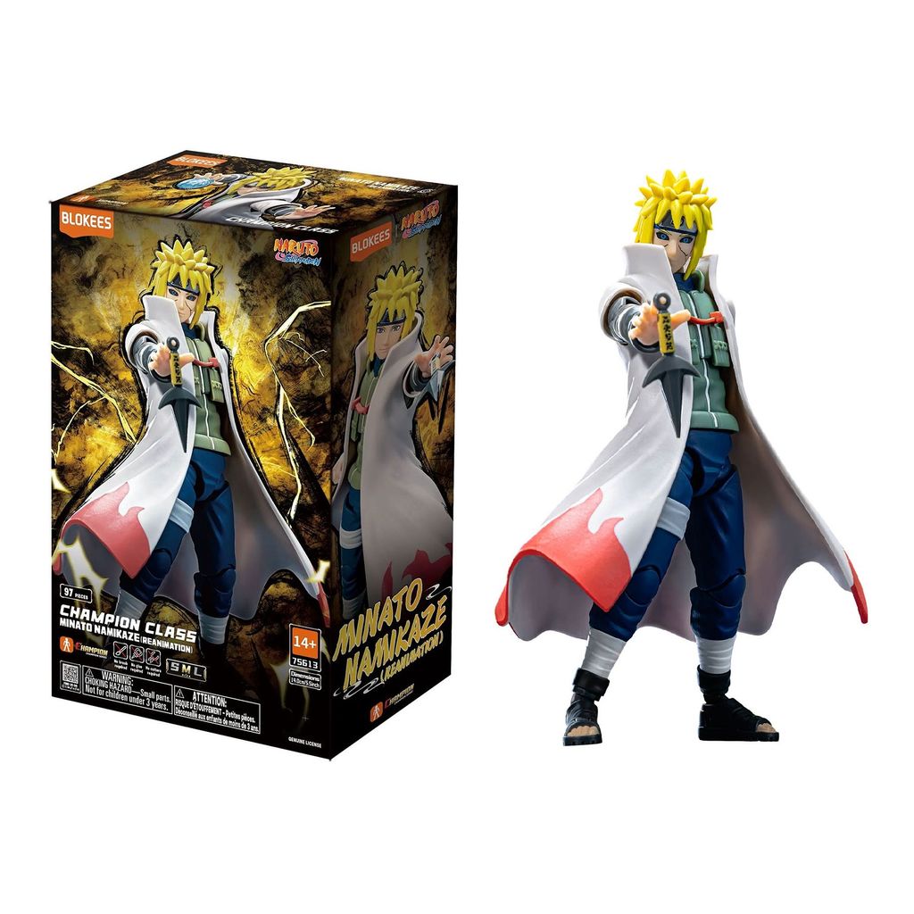 Boneco Articulado Minato Namikaze Champion Class - Model Kits - 97 Peças - Naruto Shippuden - Blokees