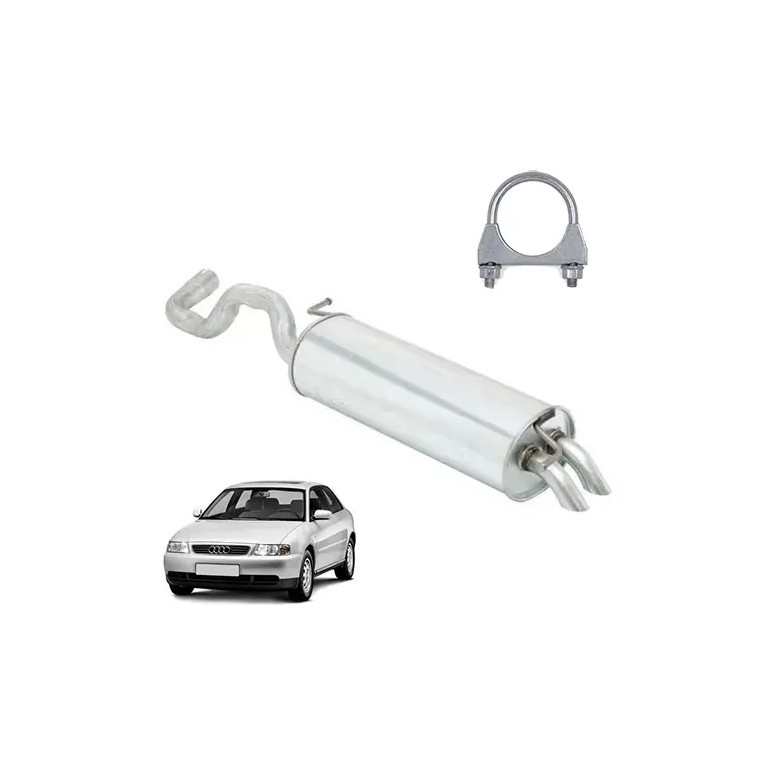 Escapamento Silencioso Traseiro Golf 2.0 Aspirado 1999 Até 2008, Audi A3 1.8 Aspirado 1999 Até 2008