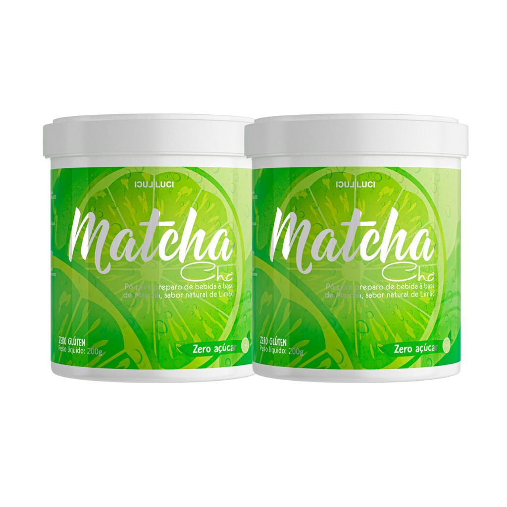 Kit 2 Matcha Cha Luci Luci Sabor Limao 200g Energia Natural Zero Acucar