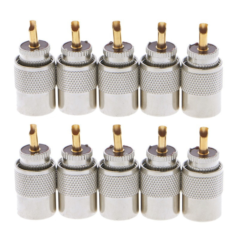 Ahl 10 Pçs Conector Para Solda Coaxial Coaxial Rg8X Uhf Pl-259