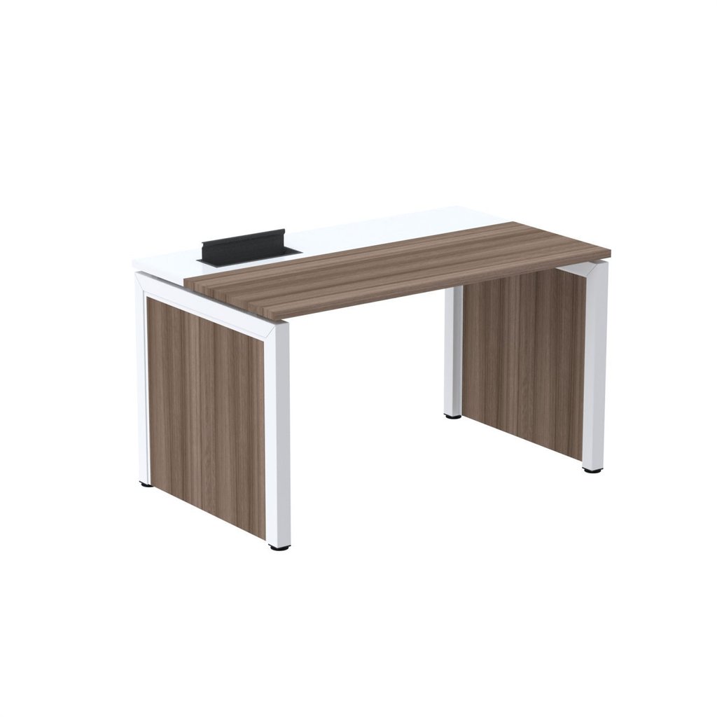 Escrivaninha Mesa Escritório Pscpp150 150cm Industrial Walnut E Branco Walnut/Branco