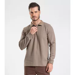 Polo Manga Longa Maquinetada Diametro Marrom