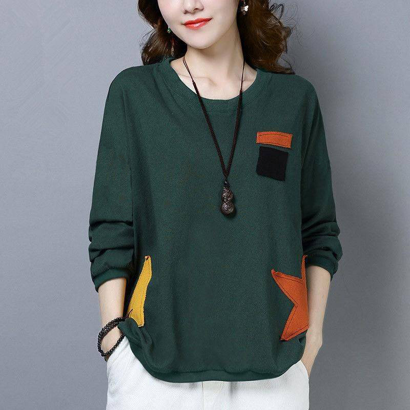 Outono inverno roupas 100kg Plus Size roupas femininas algodão manga comprida camiseta feminina mãe roupas cobrindo carn