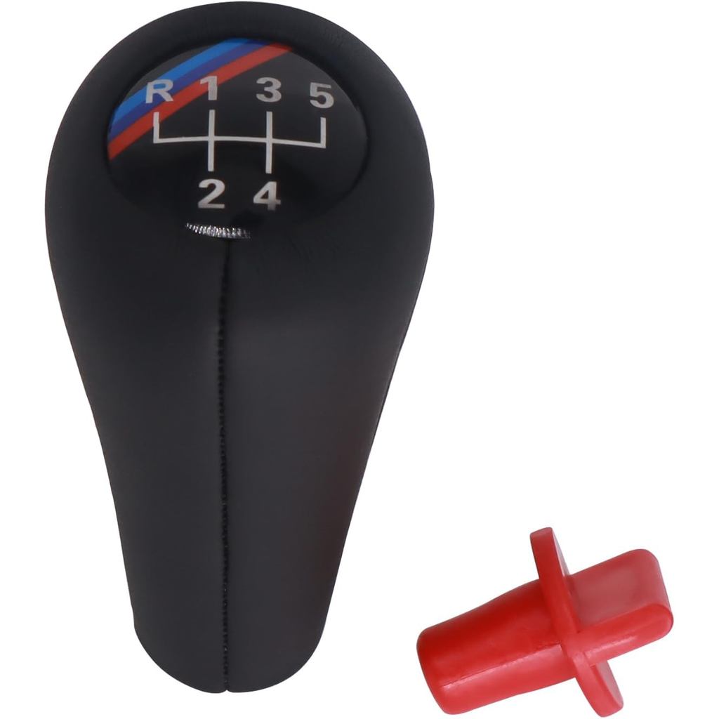 Manopla de Câmbio HiSport, Manopla de Câmbio de Couro de 5 Velocidades Compatível com BMW E34 E39 M5 M3 M6 E36 E46 E21 E
