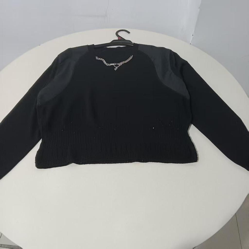 T54 [Pedido Premium] Pequeno Bonito Comércio Exterior Senhoras Malhas Inverno Moda Cor Sólida Decote Colar 0.3KG