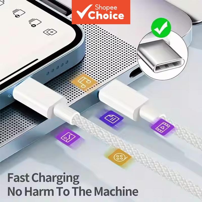 Cabo de Carregamento Rápido USB C para Tipo C Trançado 5A 1m 100W para Samsung