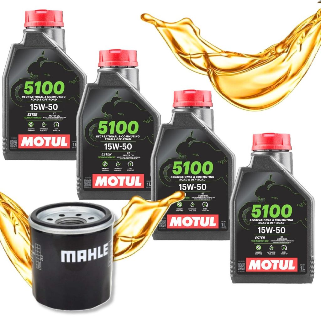 Troca de Óleo P/ Suzuki Bandit 650 1200 / Hayabusa 1300 Motul 5100 15w50 + Filtro