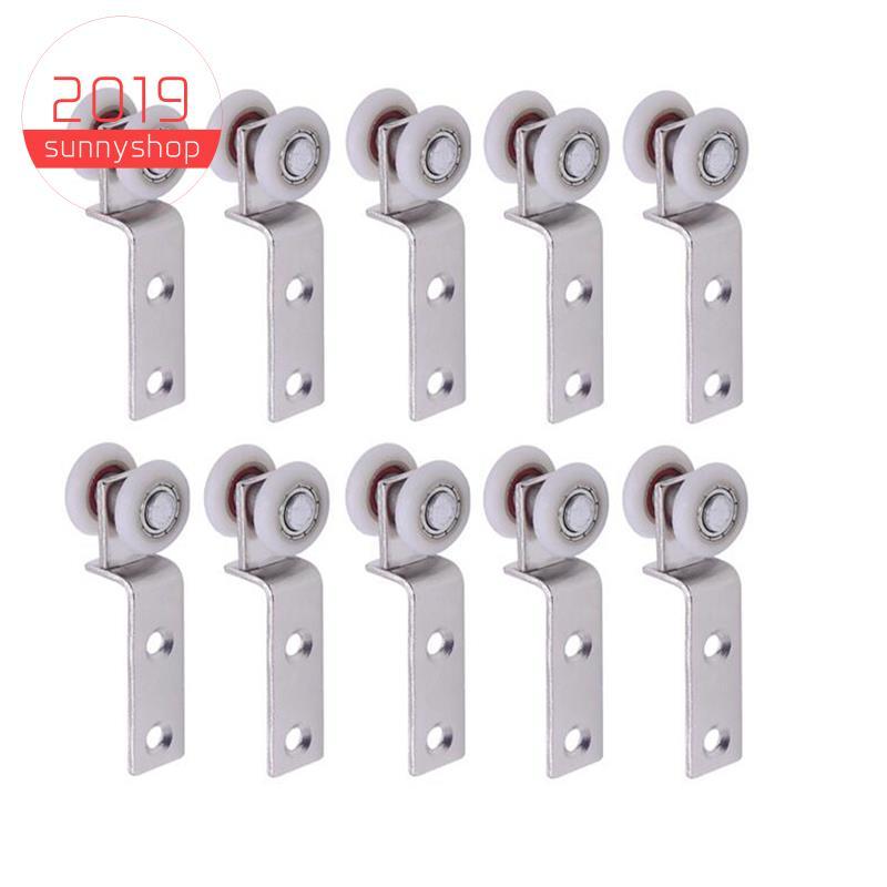 [Bestseller S] Bloco De Polia De Rolamento De Metal Com Tubo Dobrado De 10 Unidades Duas Rodas De Plástico Para Armário 