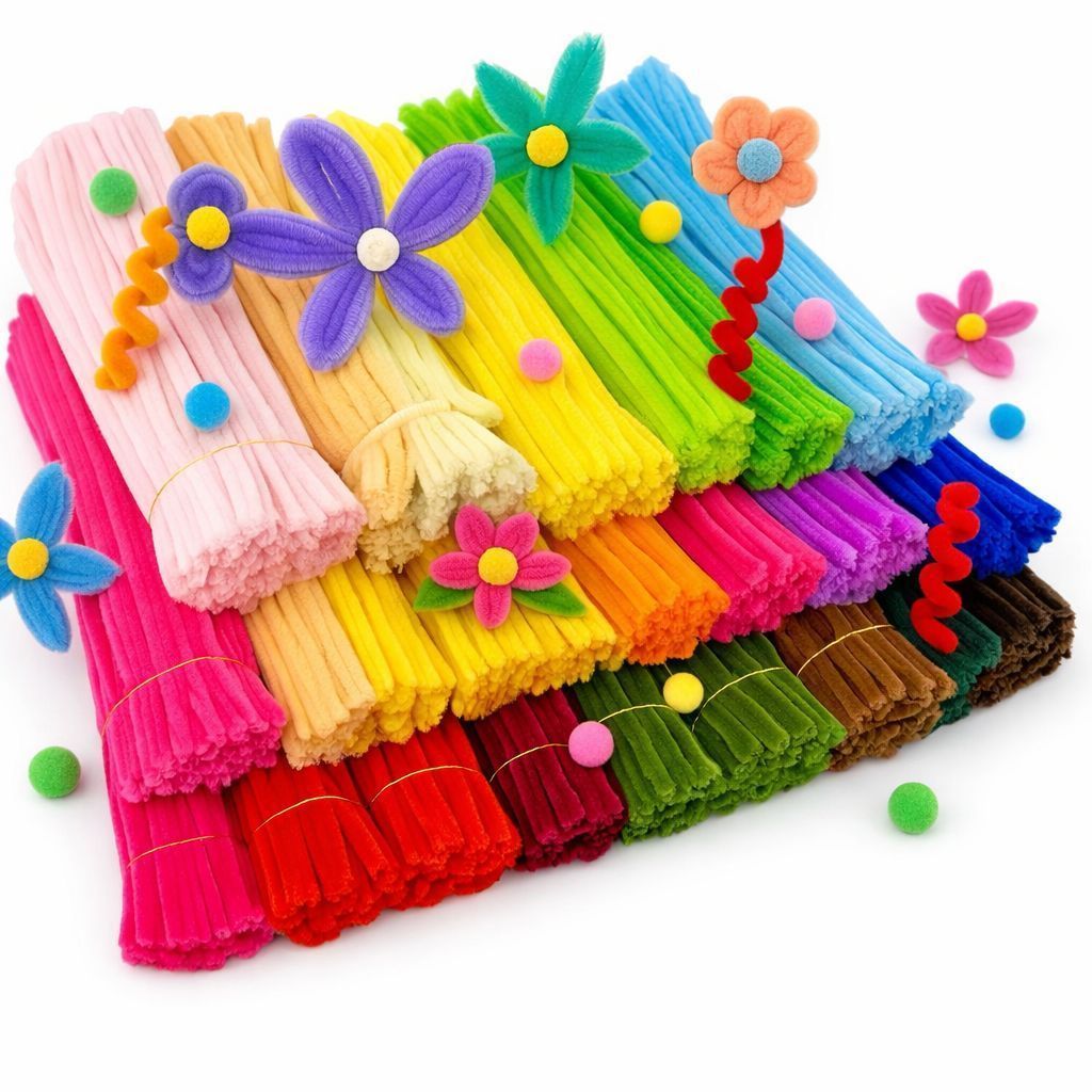 kit Haste de chenille  limpador de cachimbo 30cm Kits com 50 ou 100 Peças Cores Variadas