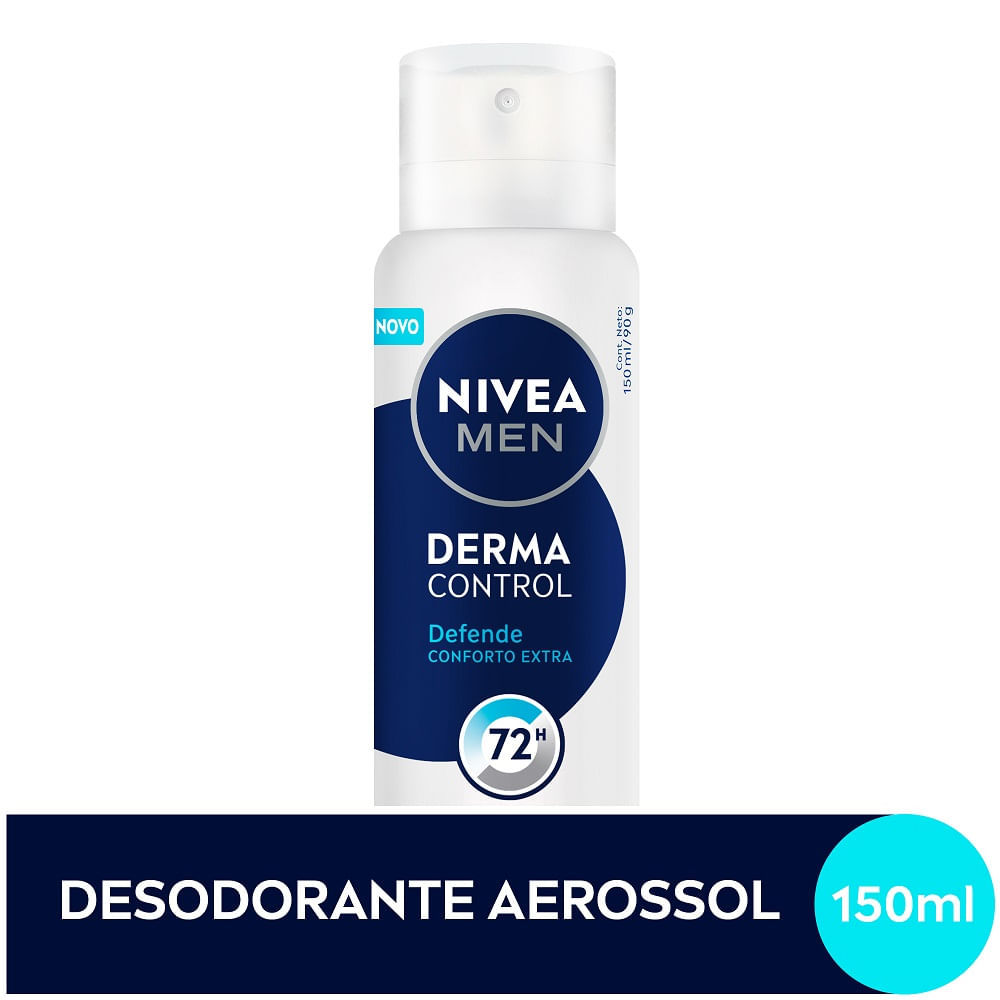 Desodorante Antitranspirante Aerossol Derma Control Masculino 72h Nivea 150ml