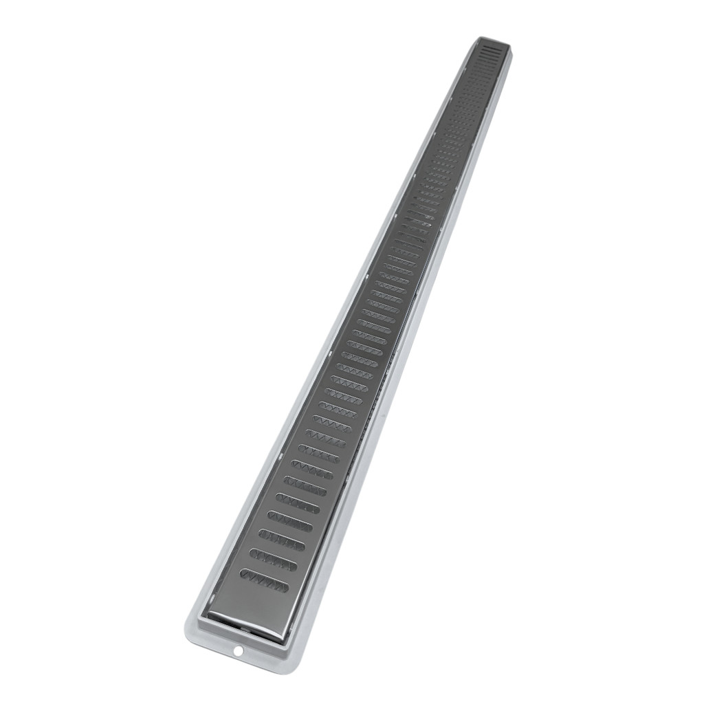 Ralo 5x80 Inox  Aberta Para Banheiro Com Tela E Coletor Cinza