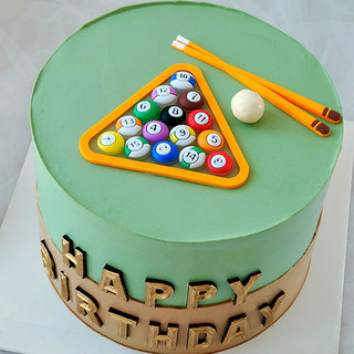 Influenciador cozimento bolo decoração bilhar bolo de aniversário goma macia Snooker clube preto oito festa vestir-se de