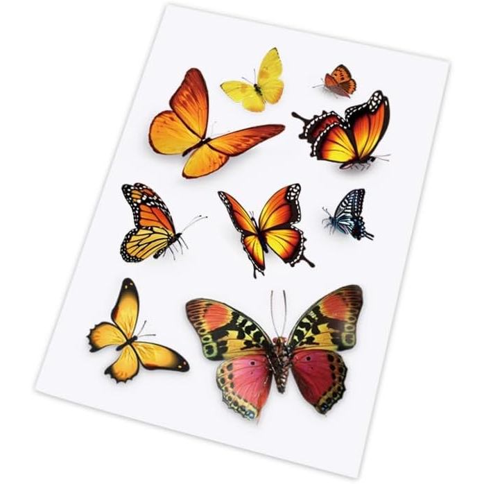 Butterfly Vinyl Car Stickers, Butterflies Insect Scratch Cover Waterproof Bumper Decals for Automotive, Motorcycle, Helm