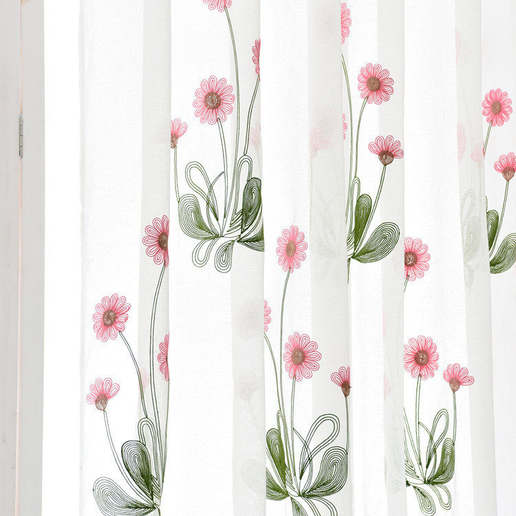 Nova flor de pavão rosa toalha bordada crianças quarto do bebê janela tela cortina quarto Bay janela moda luz luxo pacot
