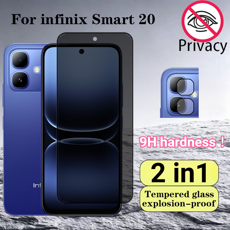 Protetor De Tela Anti-Espionagem De Vidro Temperado 2 Em 1 infinix Smart 20 9H Para 10 Hot 40i 60 Note GT 30 VIP Pro