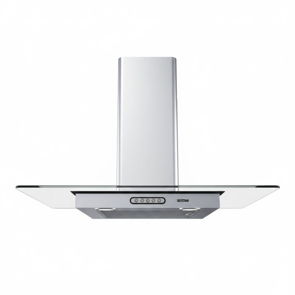 Coifa de Parede 80cm Vidro Reto Duto Slim Fogatti Inox