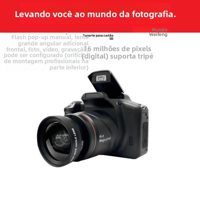 Câmeras digitais mais vendidas, amostras de câmeras SLR, câmeras digitais mirrorless de alta definição com lentes telefo